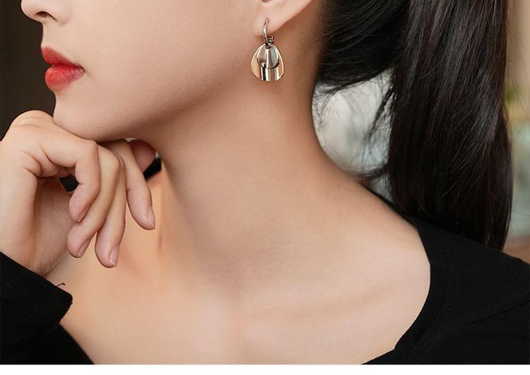 Geometric Open Hoop Drop Earring Product Image