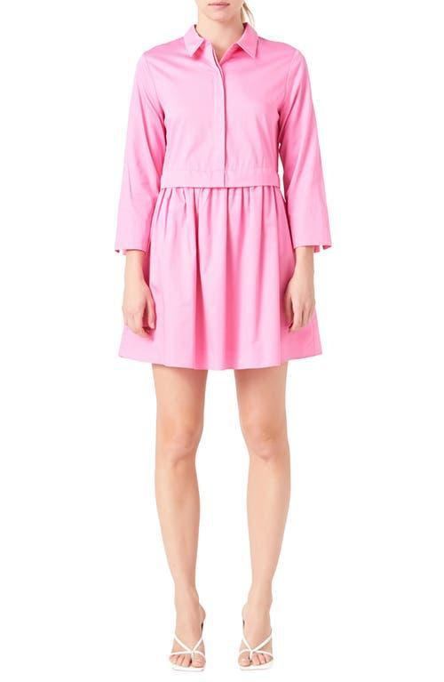 English Factory Long Sleeve Mini Shirtdress Product Image