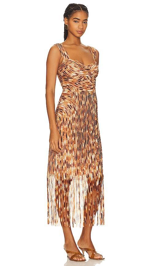 Womens Adalette Fringe Midi Dress Product Image