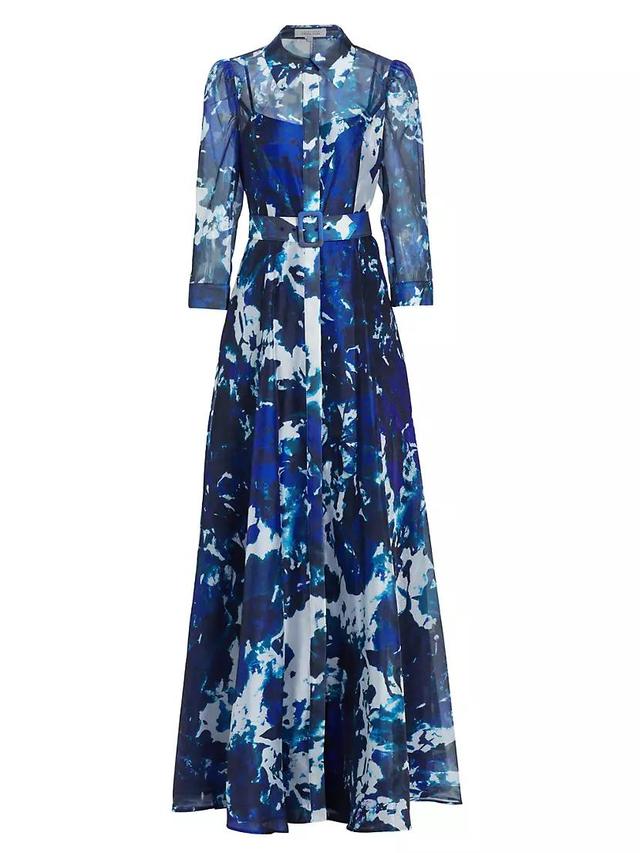 Floral Belted Shirtdress Gown Product Image