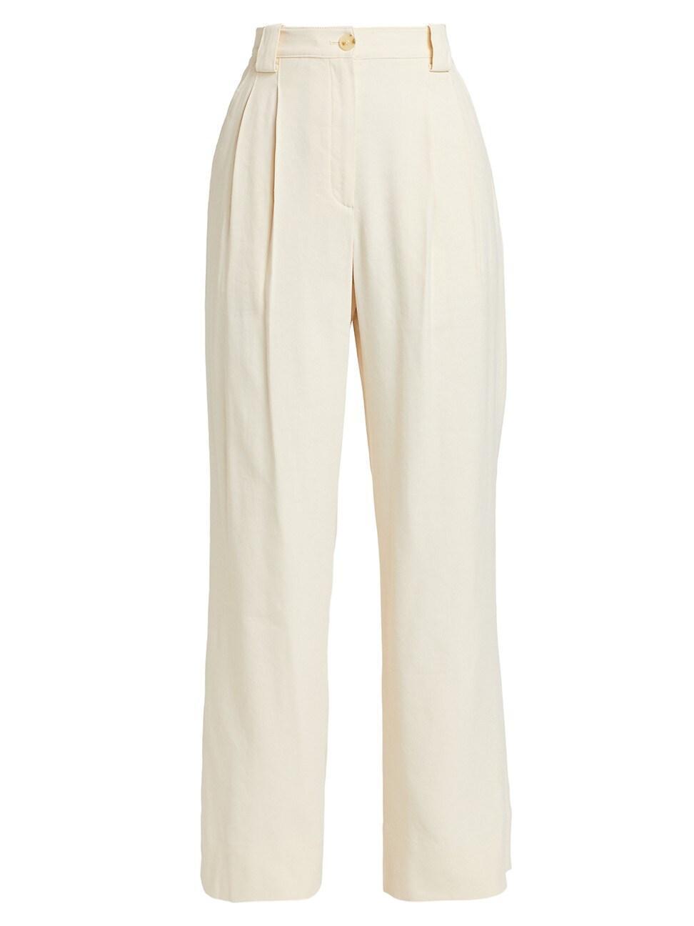 Womens Tommy II Linen-Blend Pleated Pants product image