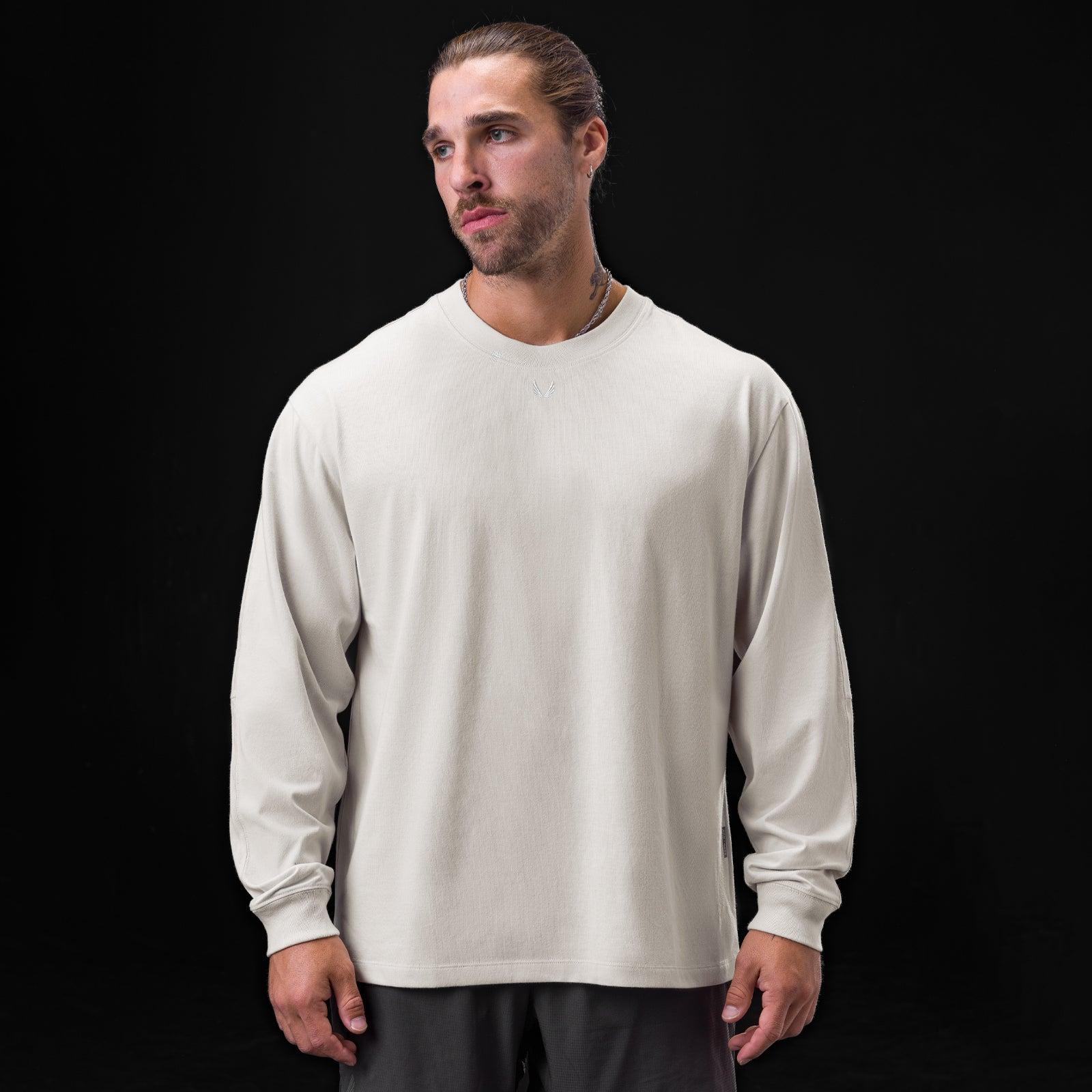 0851. Tech Essential™ Relaxed Long Sleeve  -  Stone/White "OTWR" Product Image