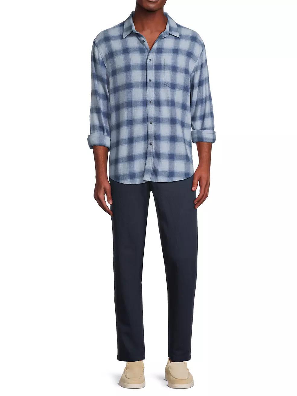 Lennox Check Cotton-Blend Long-Sleeve Shirt Product Image