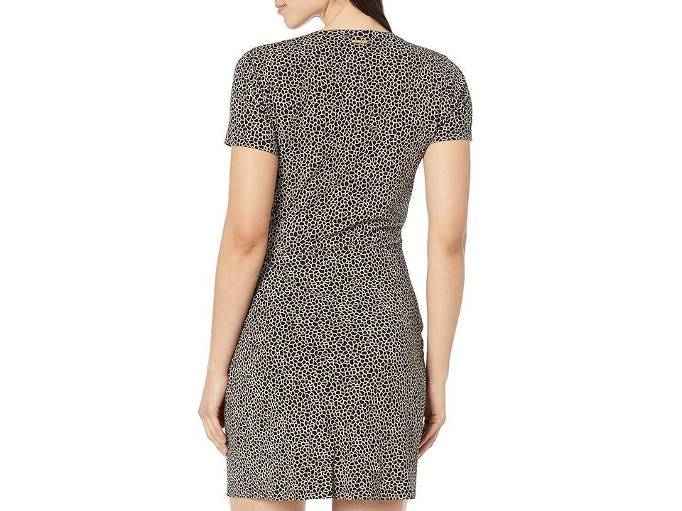 MICHAEL Michael Kors Giraffe Twist Short Sleeve Mini Dress Women's Clothing Product Image