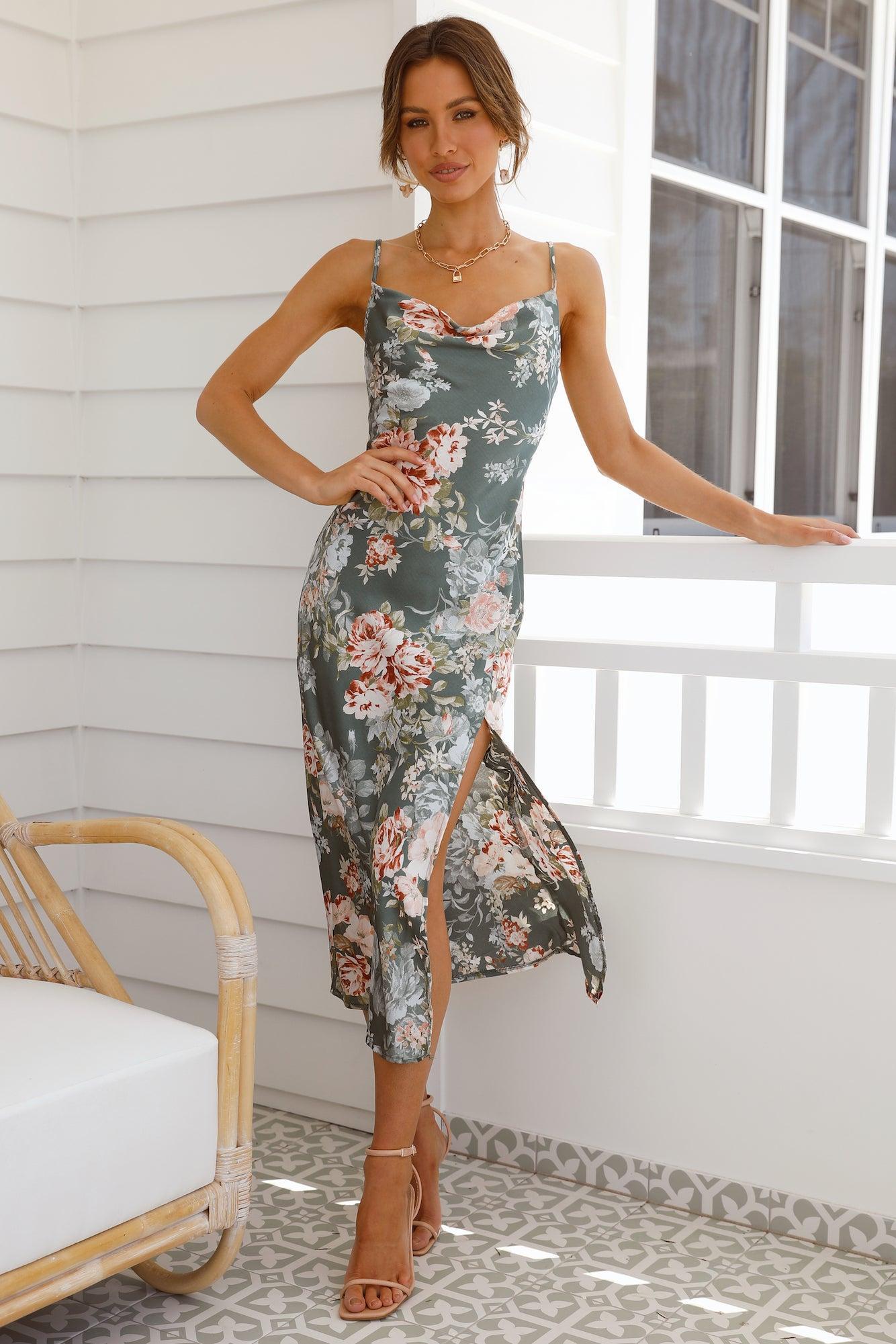 Mariposa Midi Dress Sage Product Image