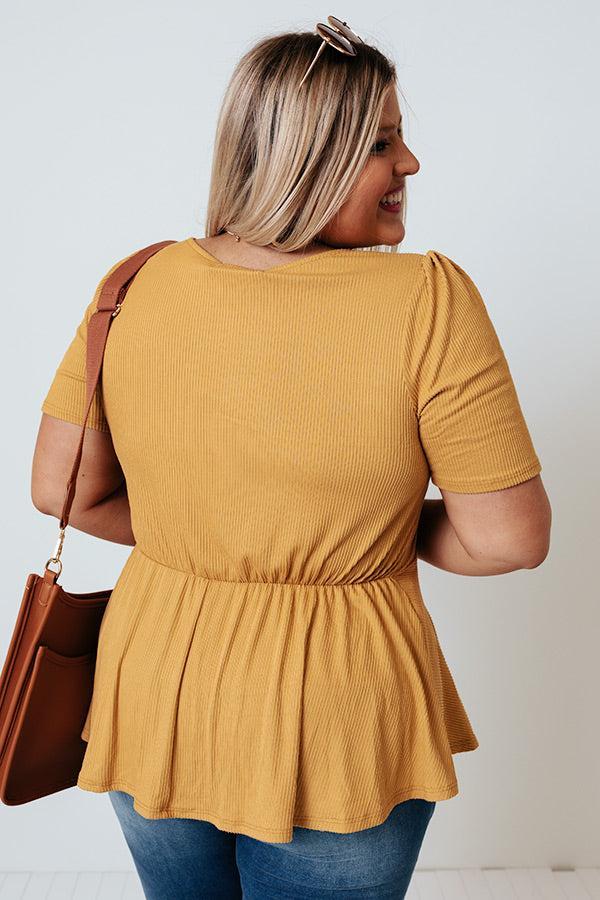 Secret Circle Top in Mustard Curves Product Image