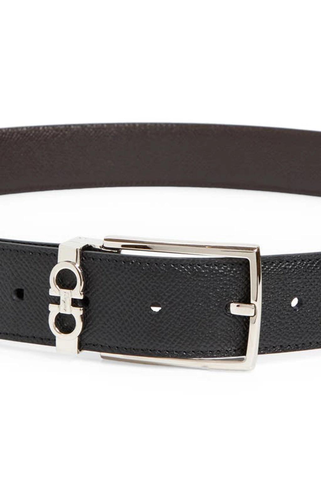 FERRAGAMO Reversible Leather Belt In Blue Product Image