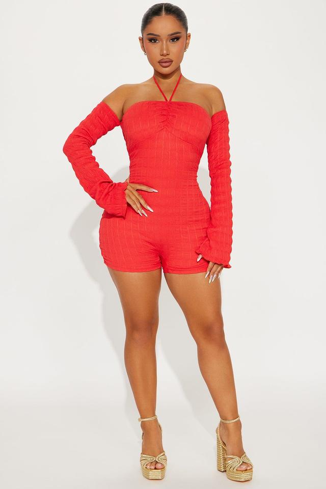 Feeling Bubbly Romper - Red Product Image