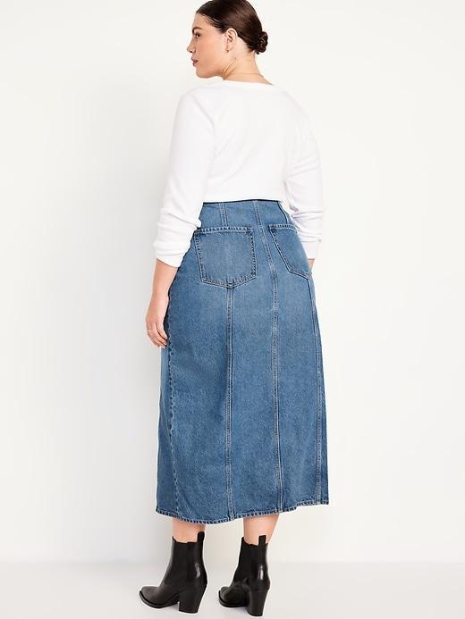 Mid-Rise Jean Maxi Skirt Product Image