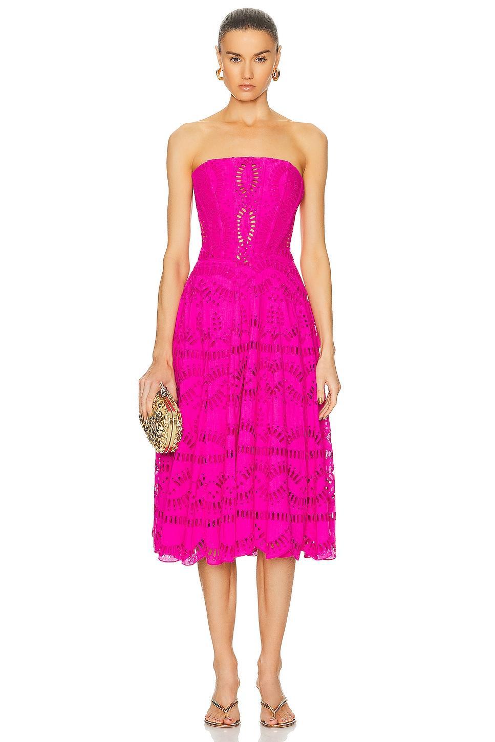 Charo Ruiz Ibiza Galik Midi Dress in Fuchsia Product Image