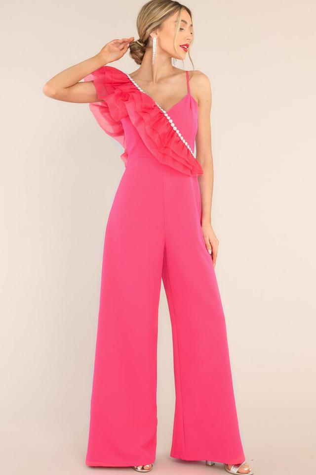 At Ease With You Hot Pink Jumpsuit Product Image