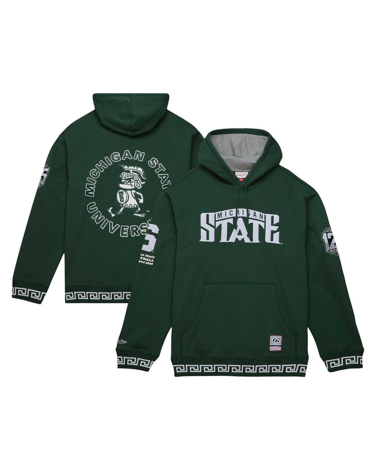 Mens Mitchell & Ness Green Michigan State Spartans 125th Basketball Anniversary Team Origins Pullover Hoodie Product Image