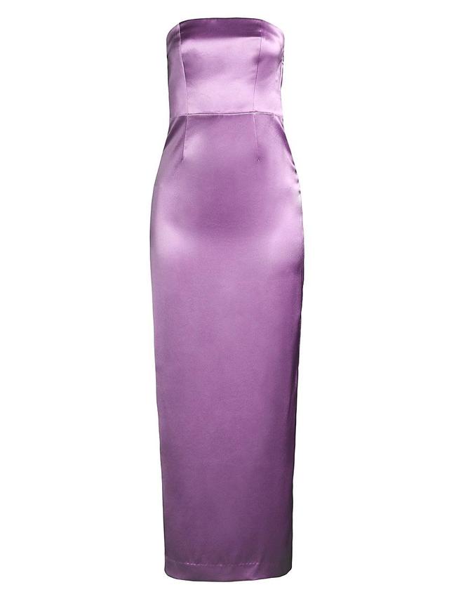 Milly Riva Hammered Satin Strapless Dress Product Image