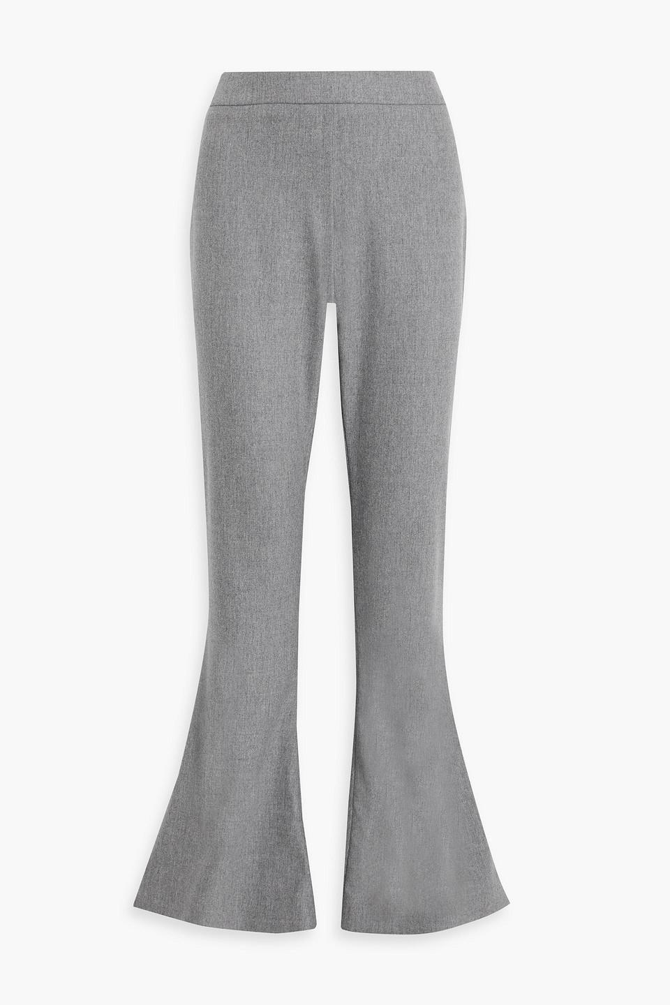 Wool-blend Twill Flared Pants In Gray product image