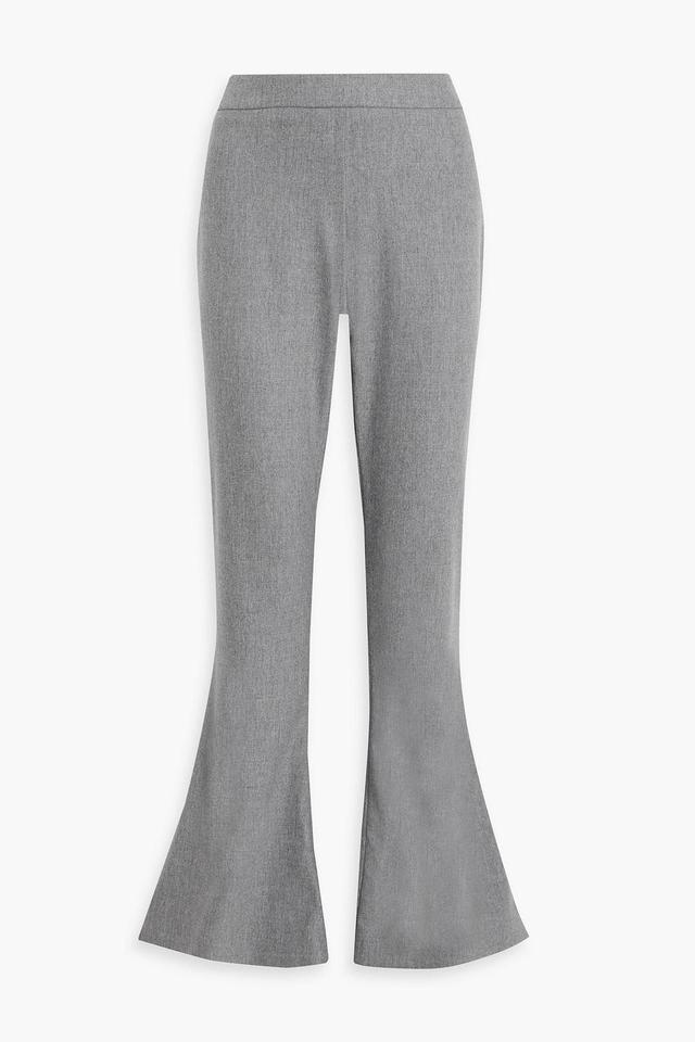 Wool-blend Twill Flared Pants In Gray Product Image