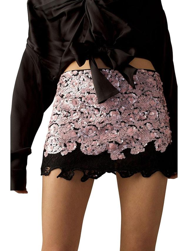 Womens Lace Sequin Skirt Product Image