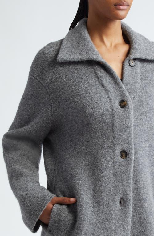 VINCE Spread Collar Cardigan In Medium Heather Grey Product Image