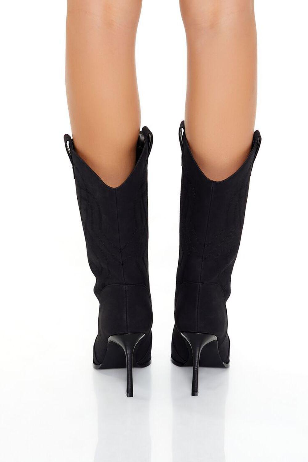 Faux Suede Stiletto Cowboy Booties | Forever 21 Product Image