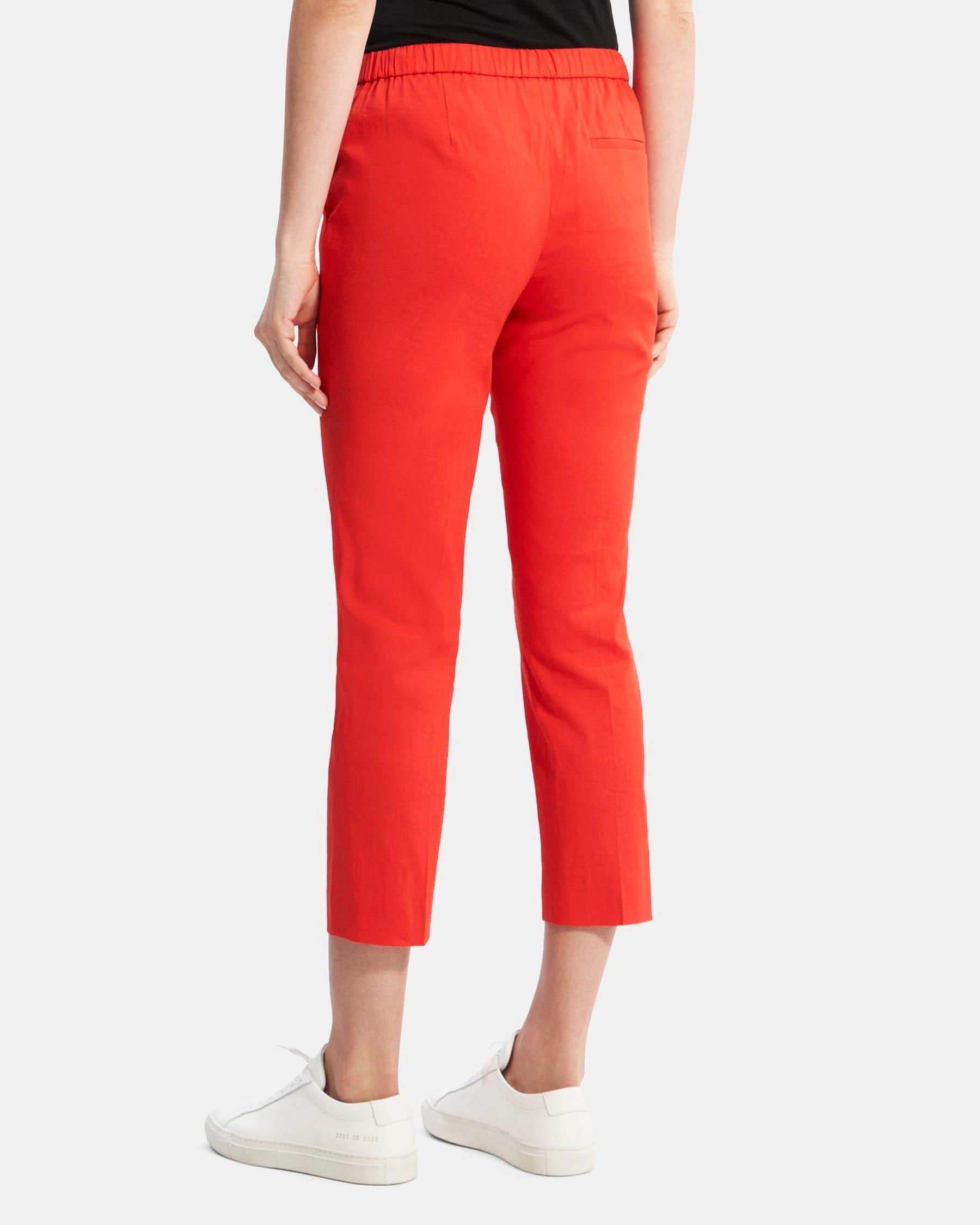 Slim Cropped Pull-On Pant in Stretch Linen Product Image