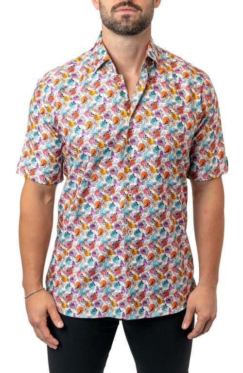 Mens Galileo Floral Skull Sport Shirt Product Image