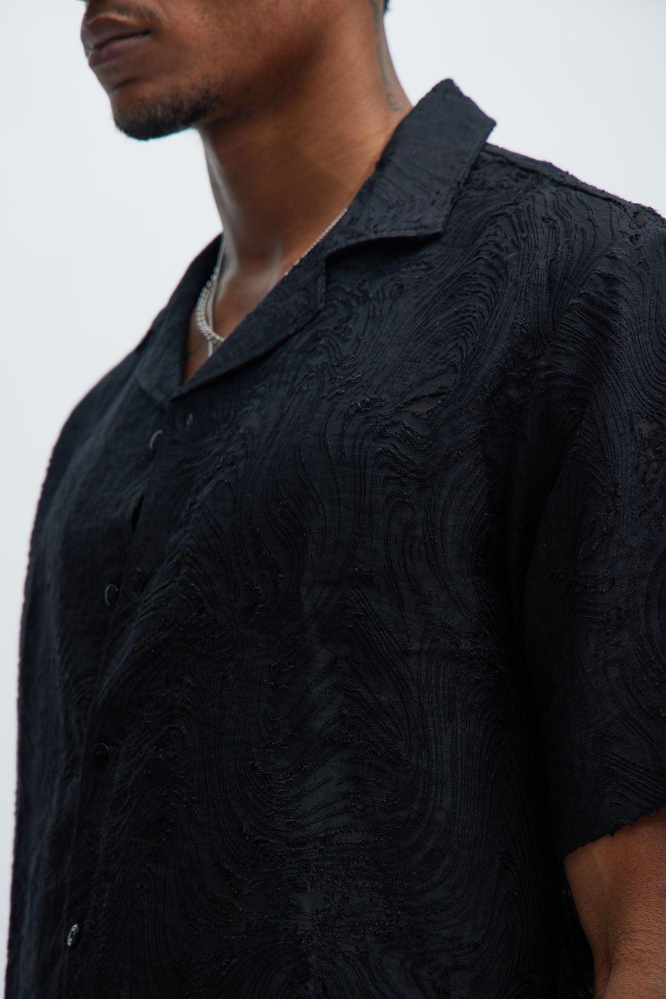 Mirage Textured Shirt - Black Product Image