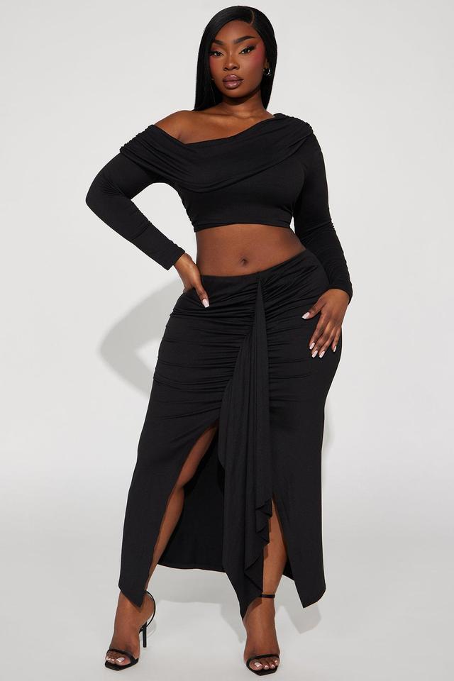 Jenna Off Shoulder Skirt Set - Black Product Image