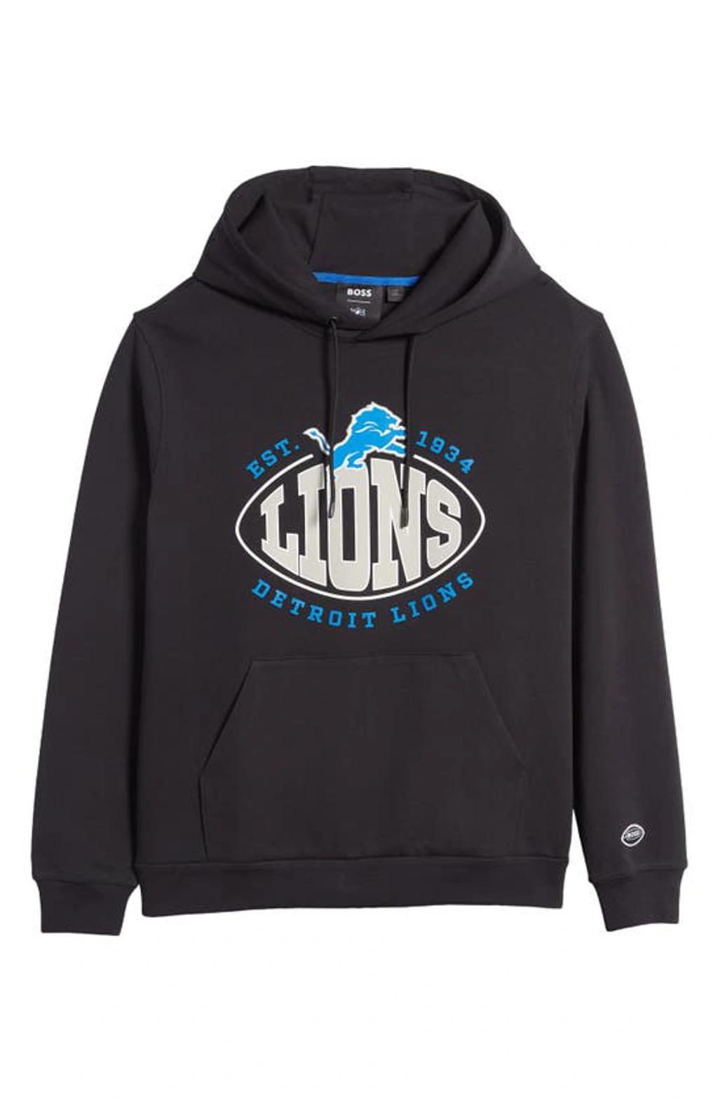 Boss X Nfl Cotton-blend Hoodie With Collaborative Branding In Lions Product Image