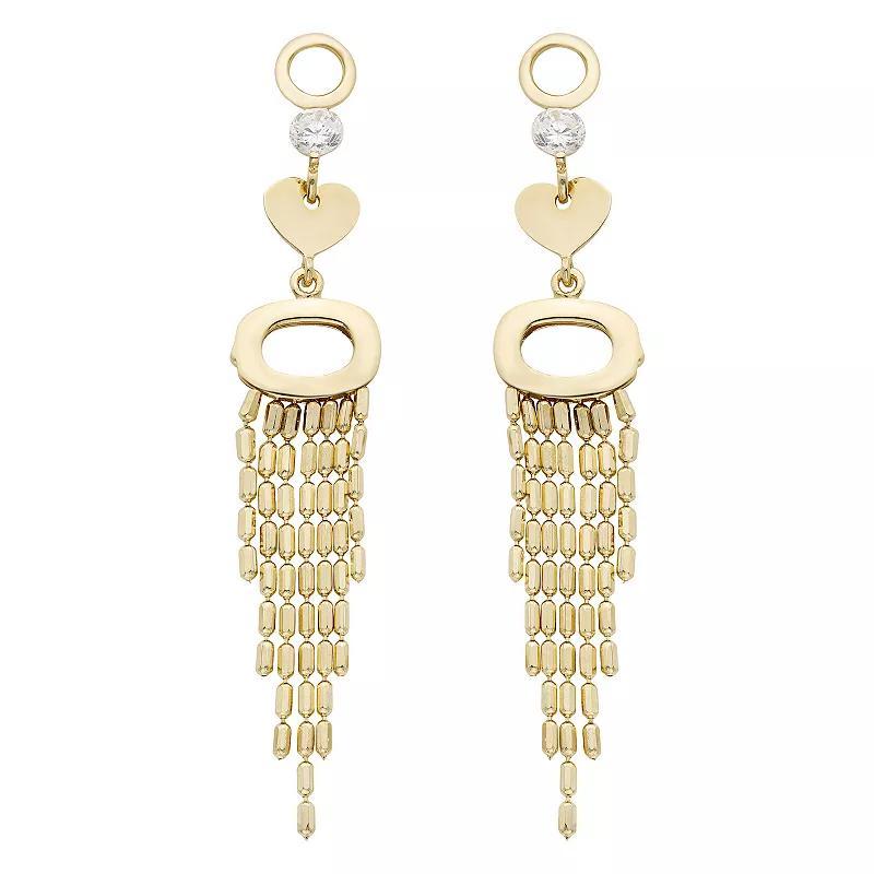 14k Gold Fringe Drop Earrings, Womens Product Image