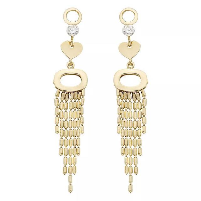 14k Gold Fringe Drop Earrings, Womens Product Image