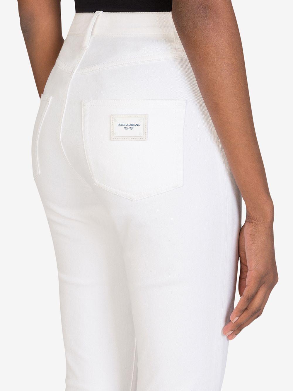 DOLCE & GABBANA Audrey High Waist Ankle Skinny Jeans In White Product Image