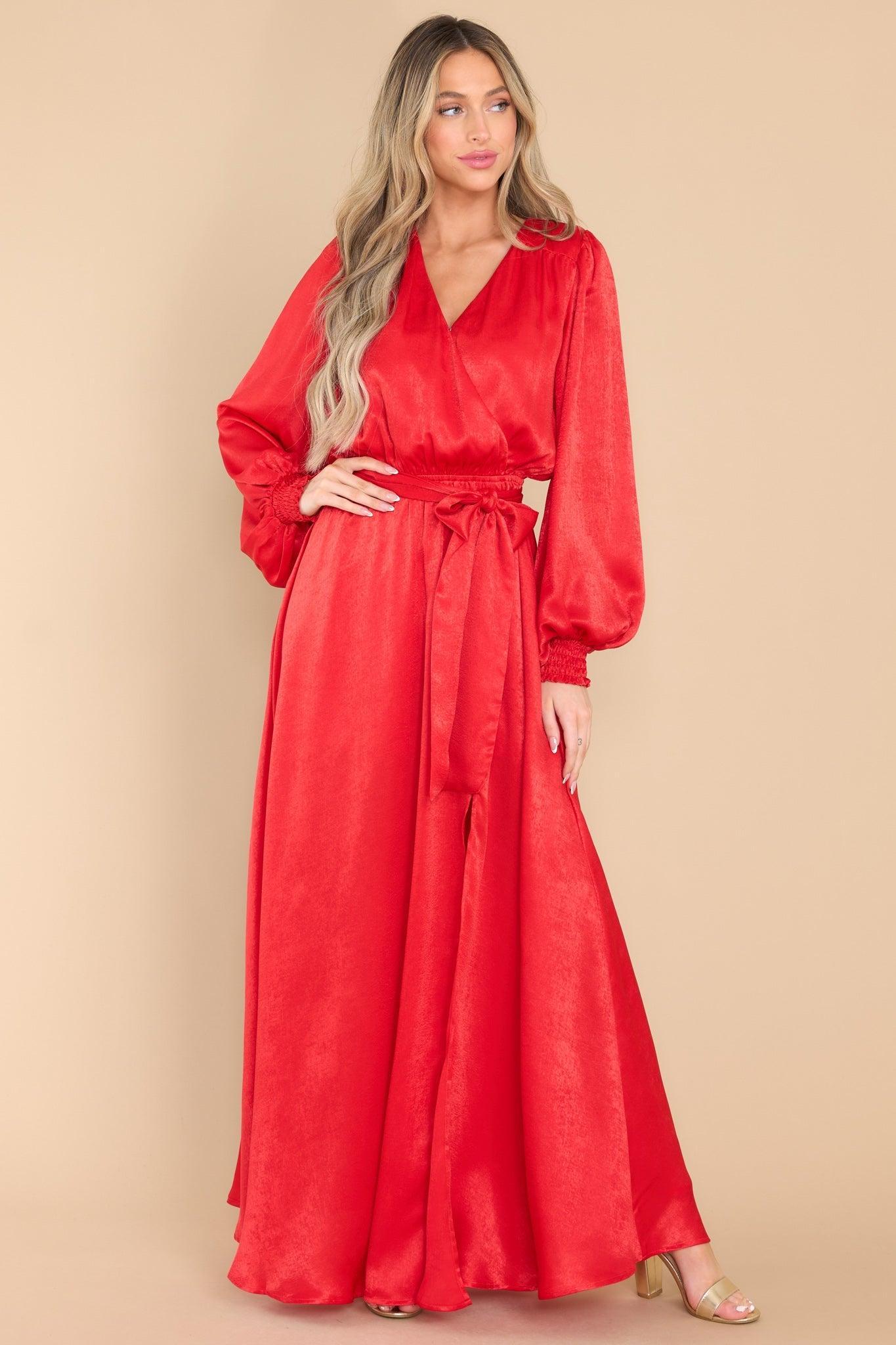 Aura Settle The Score Red Maxi Dress Product Image