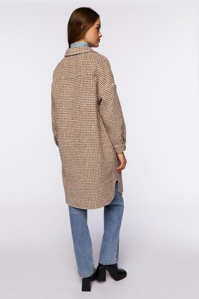 Brushed Houndstooth Longline Shacket | Forever 21 Product Image