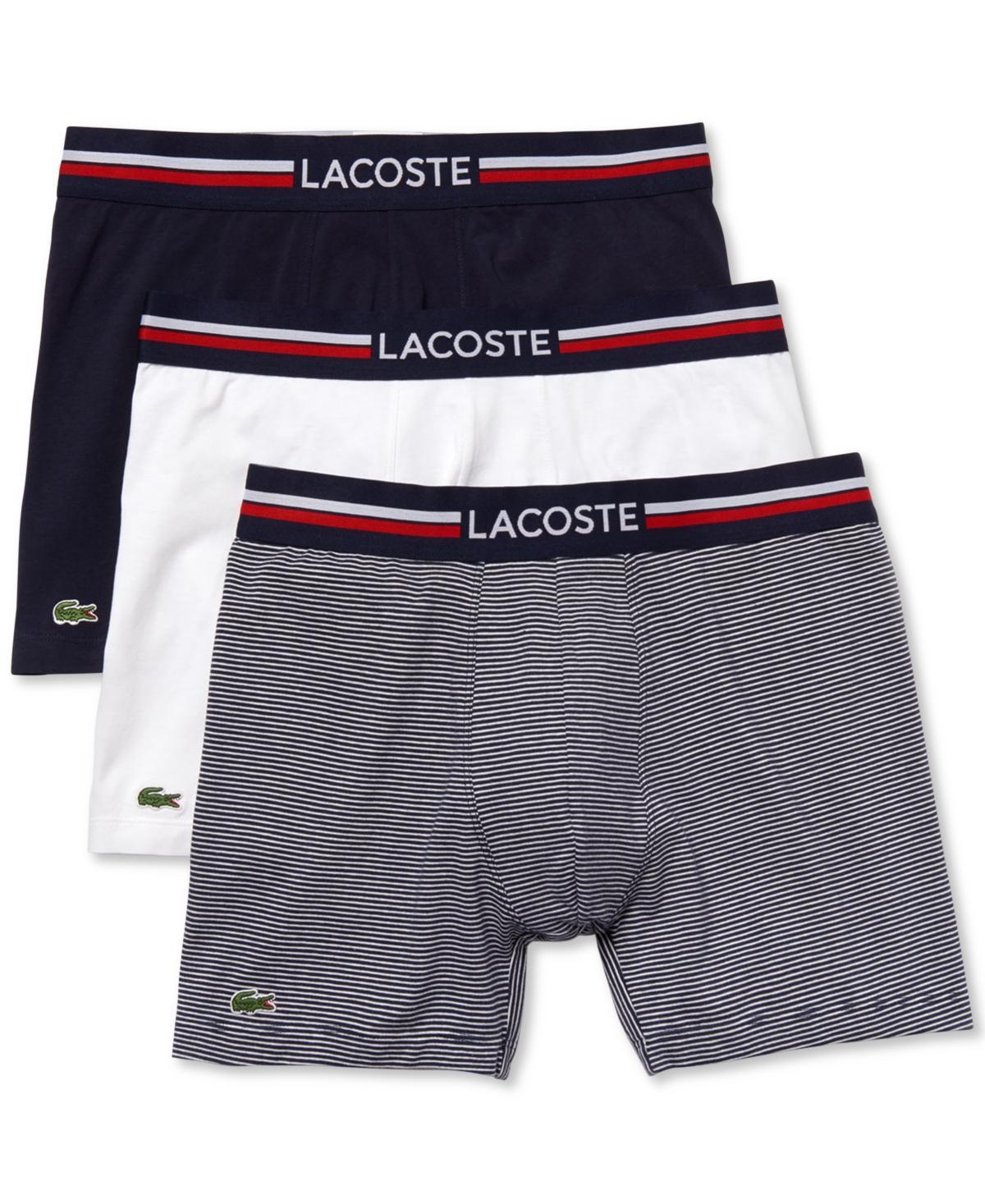 Lacoste Cotton Stretch Jersey Long Boxer Briefs, Pack of 3 Product Image