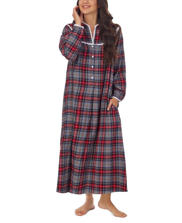 Lanz of Salzburg Cotton Lace-Trim Flannel Nightgown Product Image