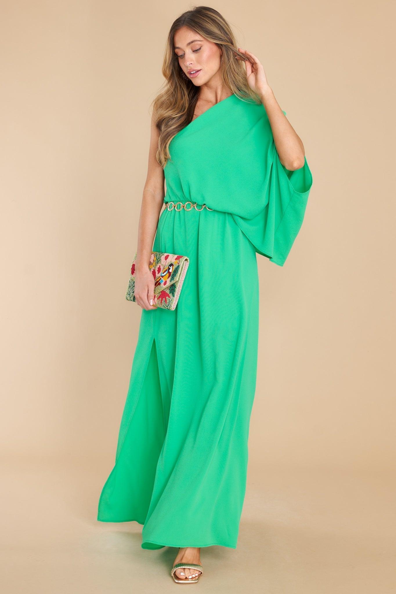 Get Obsessed Green Maxi Dress Product Image