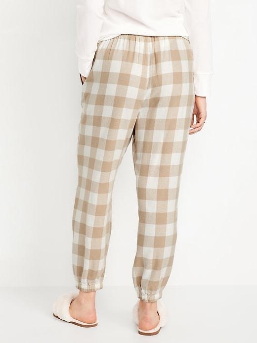 High-Waisted Flannel Pajama Joggers for Women Product Image