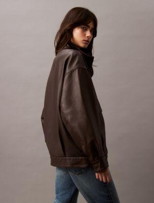 Leather Bomber Jacket Product Image