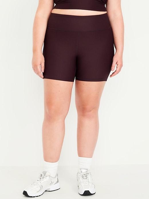 High-Waisted PowerSoft Rib Biker Shorts -- 6-inch inseam Product Image