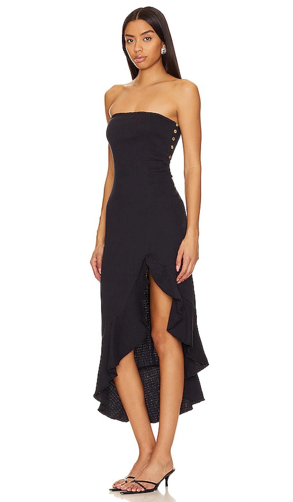 Made Me Blush Midi Dress In Black Product Image