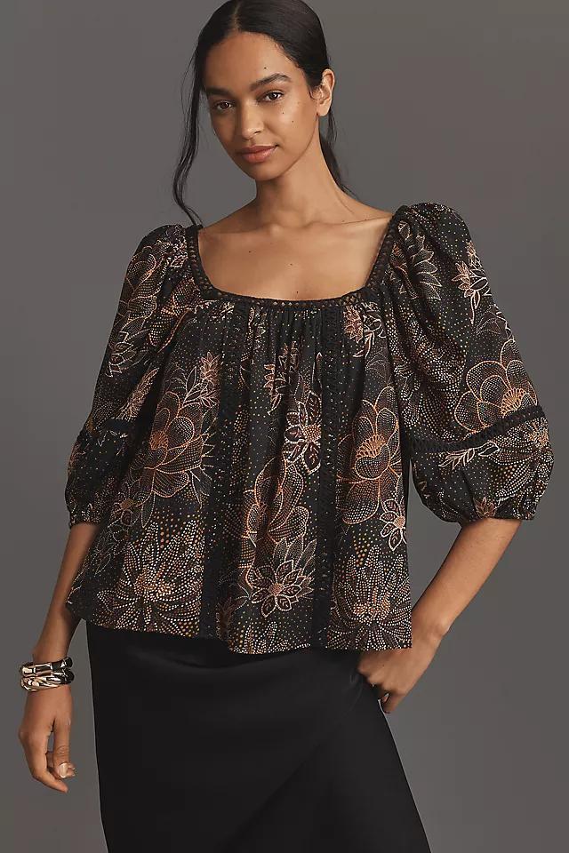 Farm Rio Lace Inset Peasant Blouse Product Image