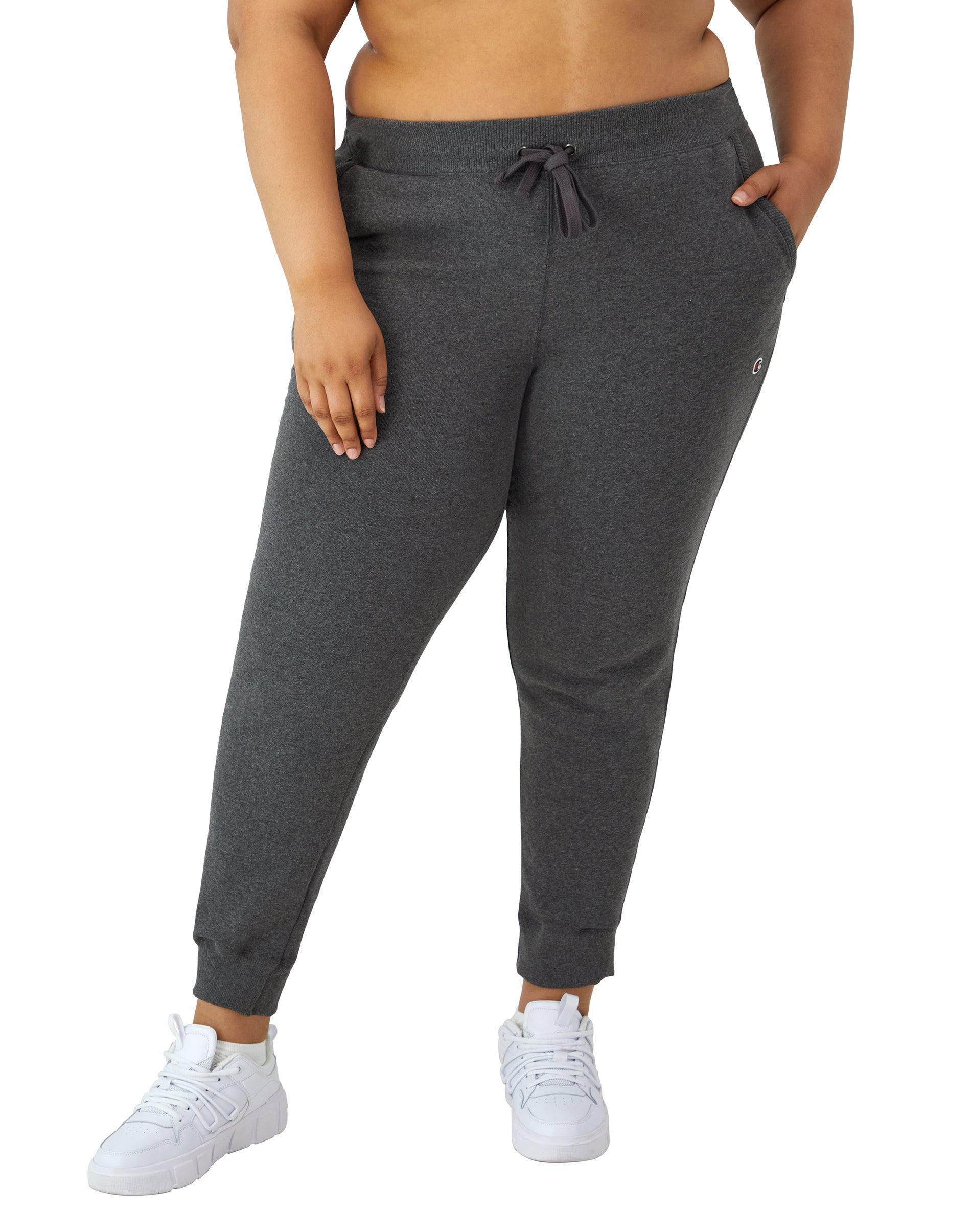 Womens Champion Powerblend Joggers, C Logo, 29 (Plus Size) Oxford Grey 3X Product Image