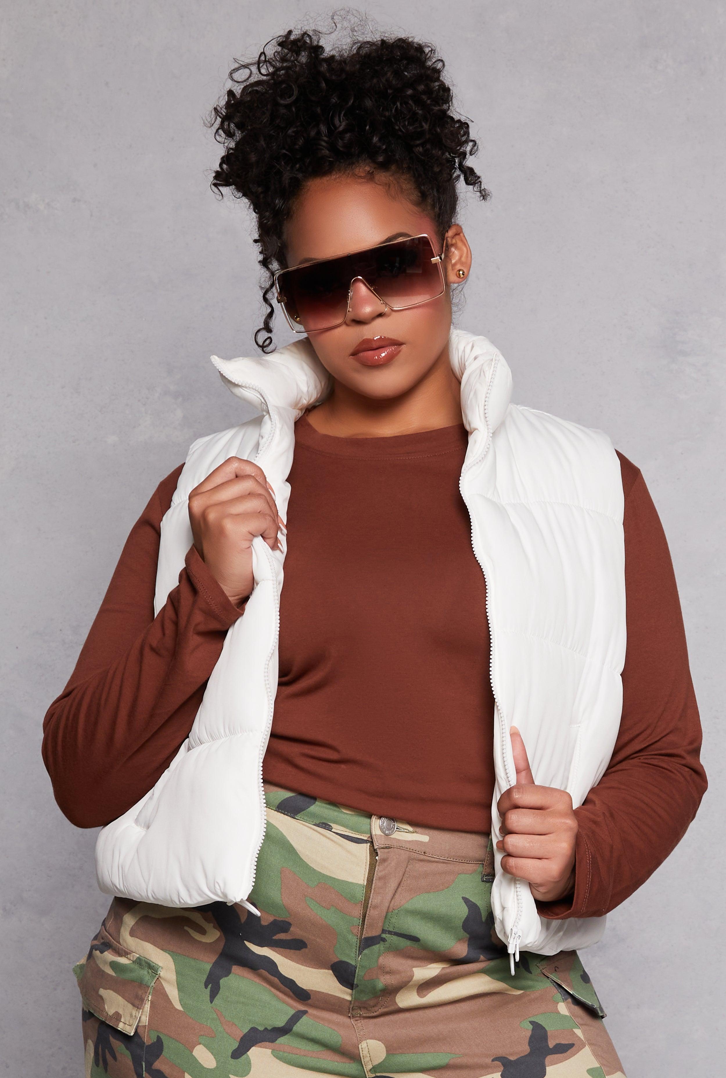 Womens Plus Size Almost Famous Nylon Puffer Vest Product Image