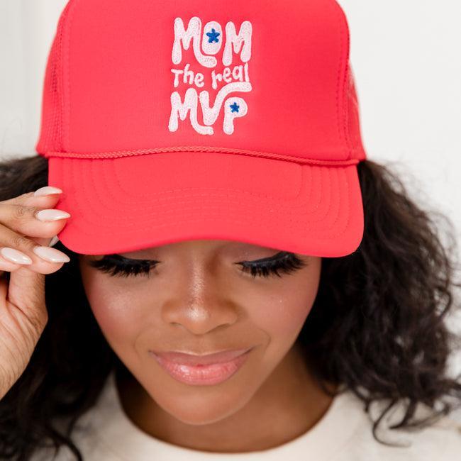 Mom The Real MVP Red Trucker Hat FINAL SALE Product Image