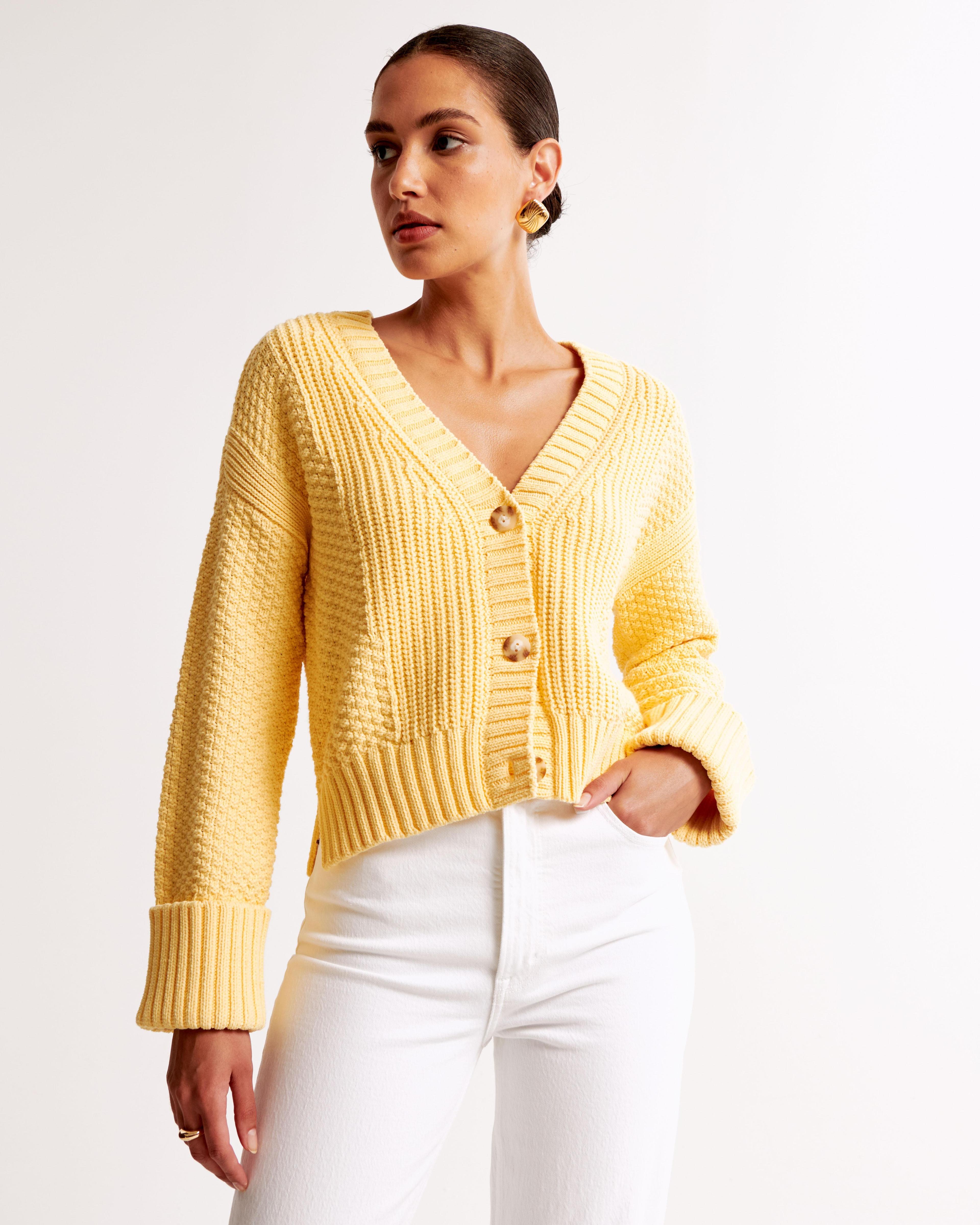 Cotton-Blend Seed Stitch Cardigan product image