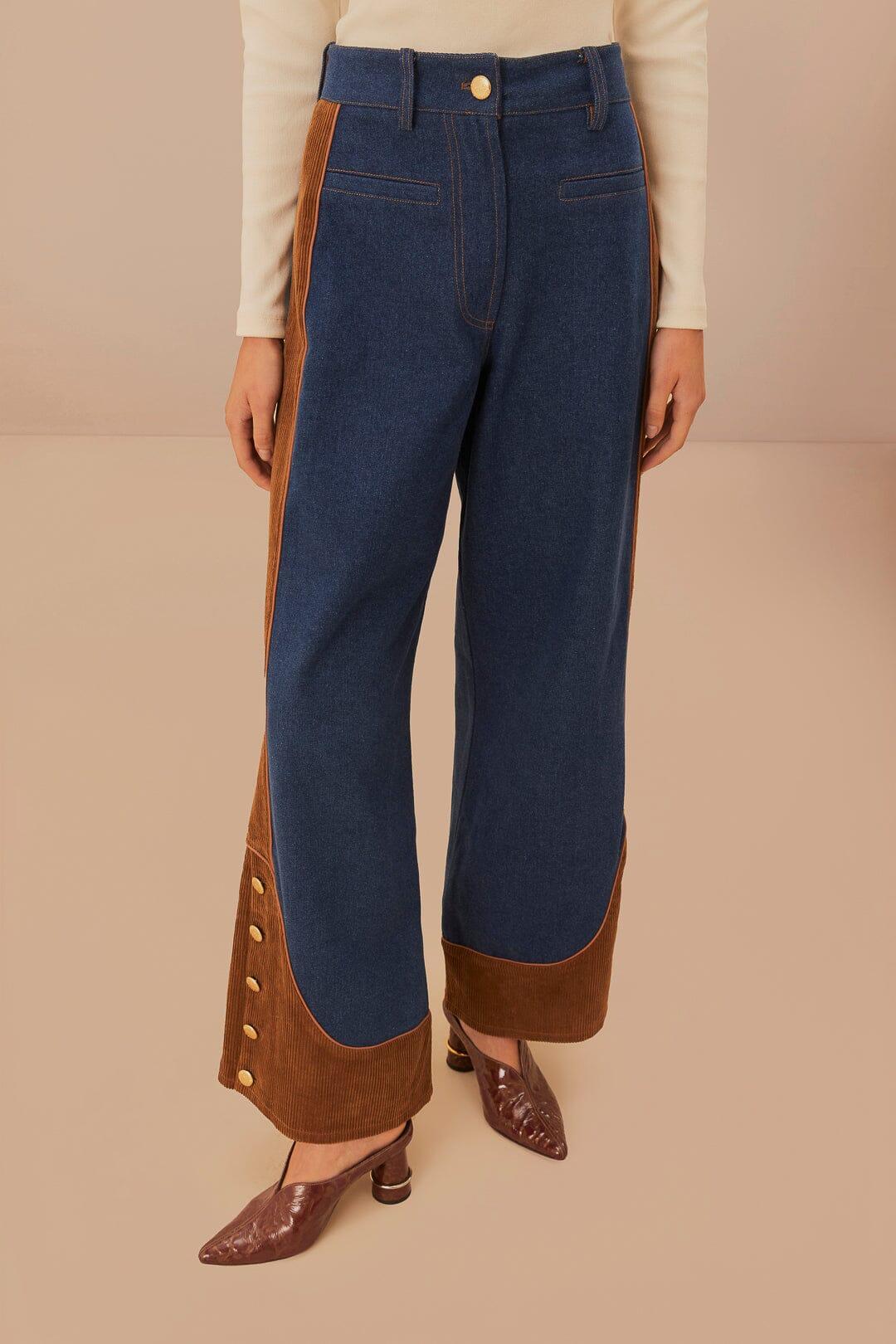 Western Denim Wide Pants Low Waisted Product Image