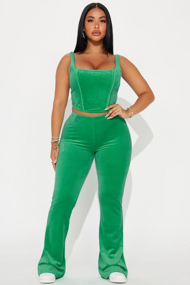 OG Soft Velour Pant Set - Green Product Image