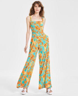 Women's Floral-Print Cutout Jumpsuit, Created for Macy's Product Image