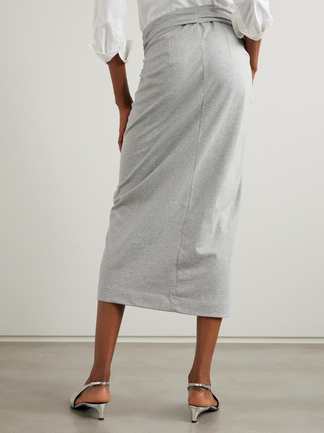 DRIES VAN NOTEN High Waist Draped Skirt In Grey Product Image