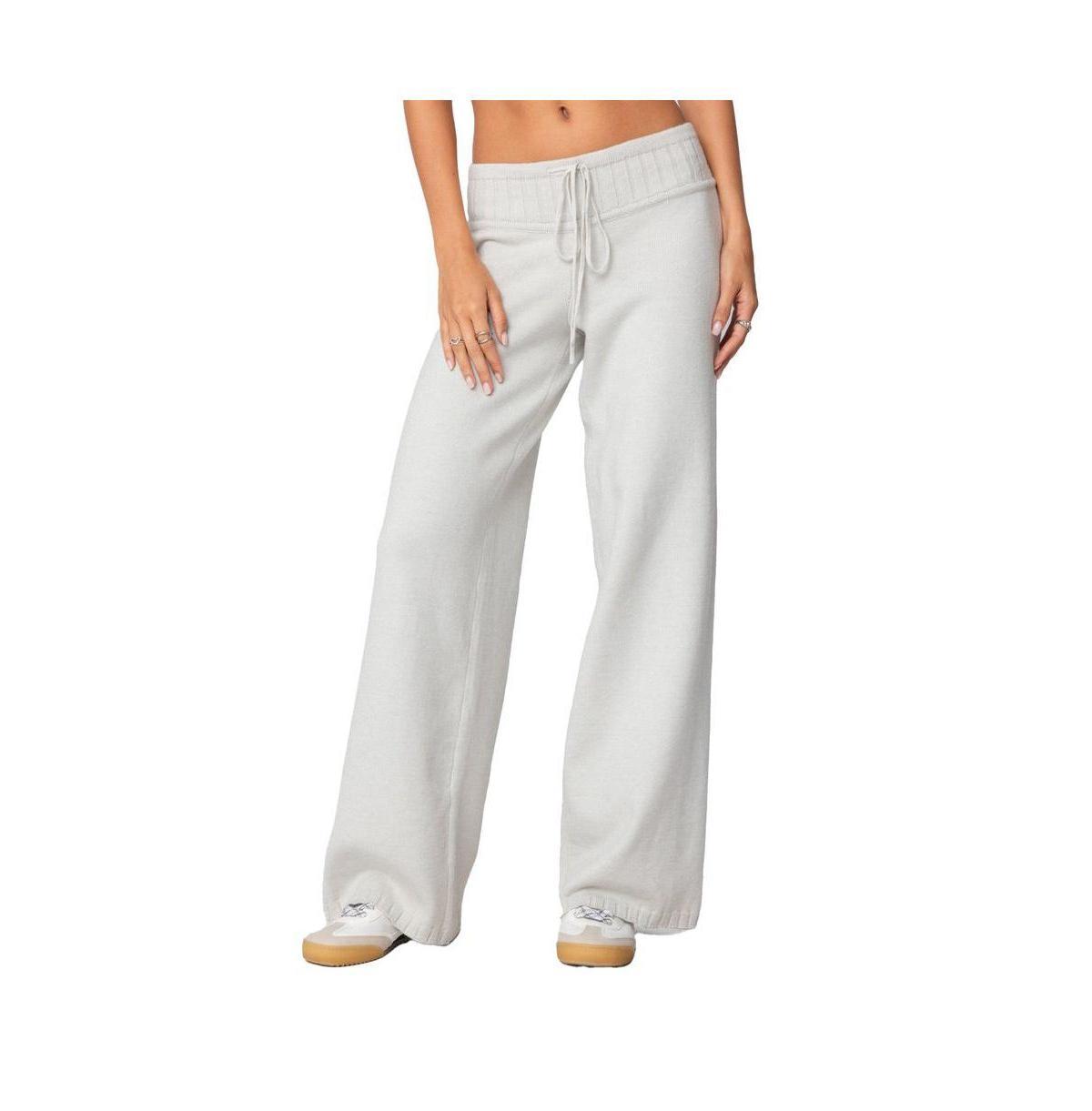 Edikted Womens Russell Straight Leg Knit Pants Product Image