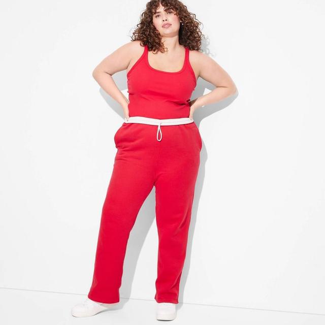 Womens High-Rise Foldover Fleece Pants - Wild Fable Red 4X Product Image